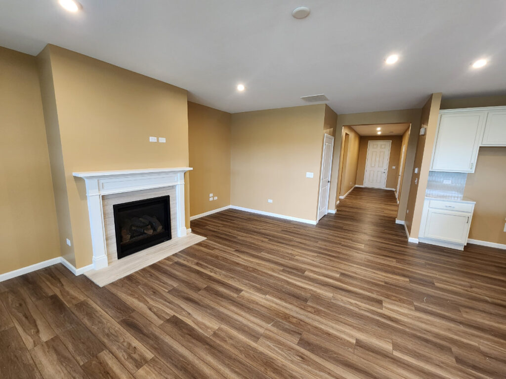 completed family room in new home construction