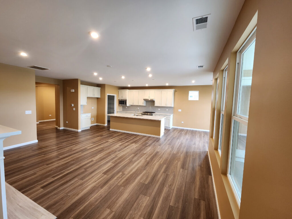 completed kitchen in new home construction 01