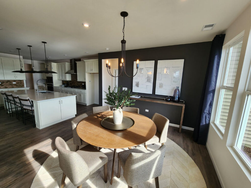 completed kitchen in new home construction 02