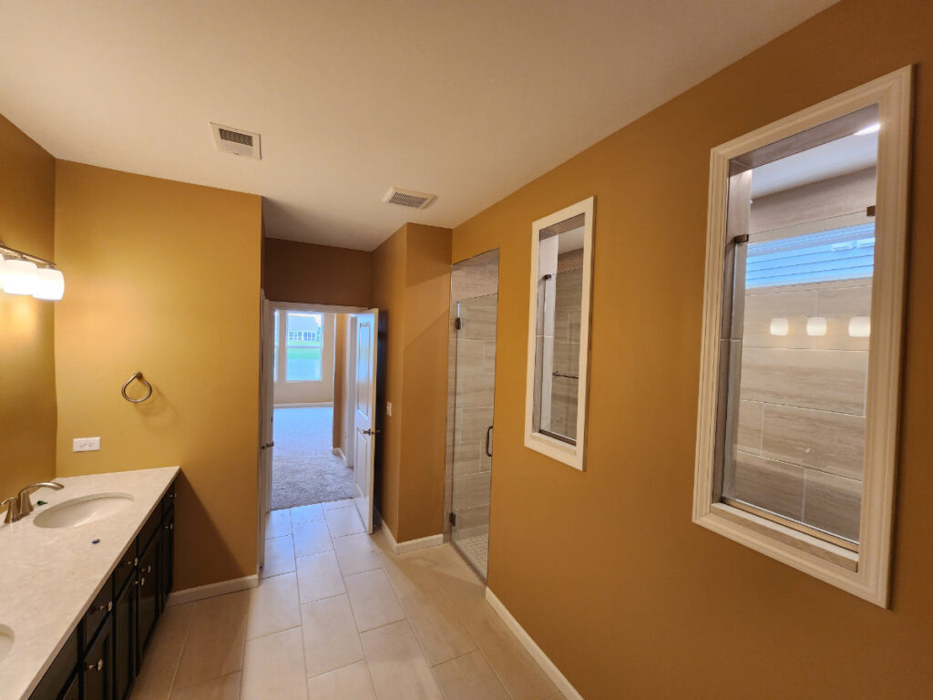 freshly painted bathroom