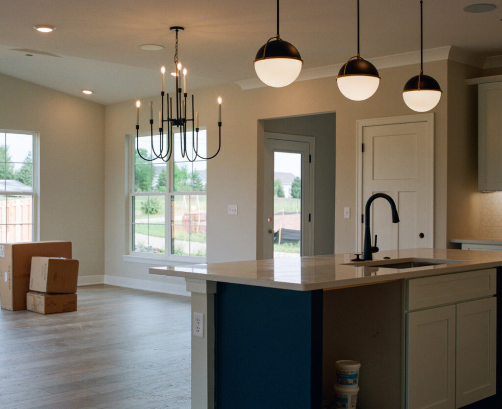new residential construction kitchen drywall and painting by tbj